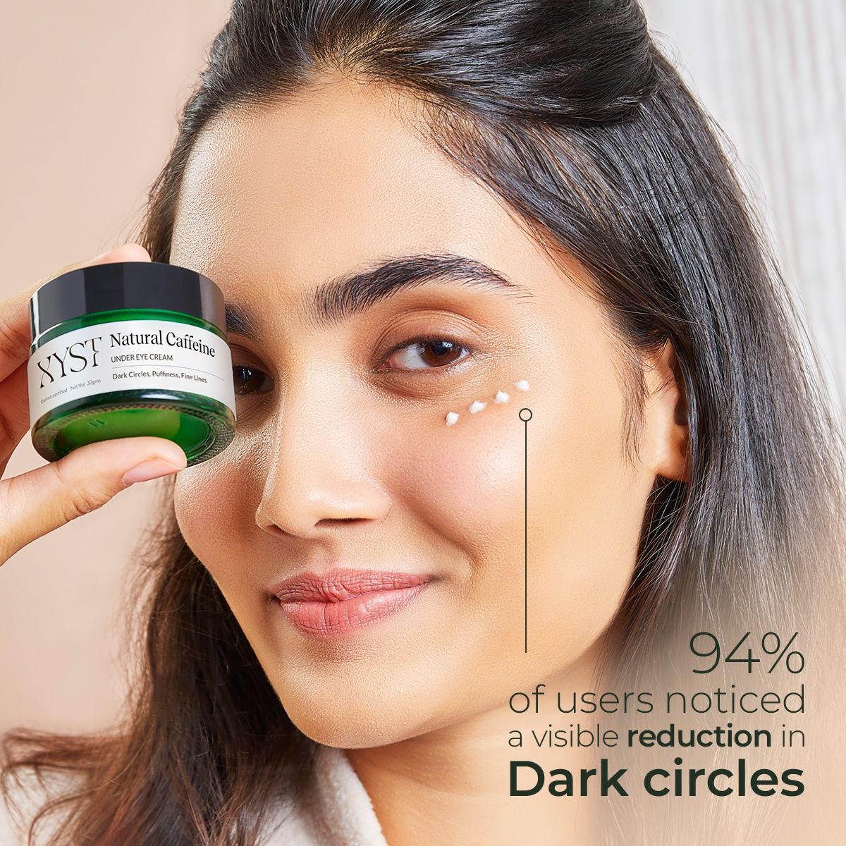 Xyst Natural Caffeine Under Eye Cream For Dark Circles | Wrinkles And Removal Of Fine Lines