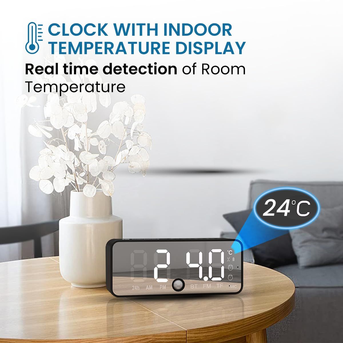 Portronics Pixel 4 5 W Portable Speaker - Digital Alarm Clock | Motion Sensor