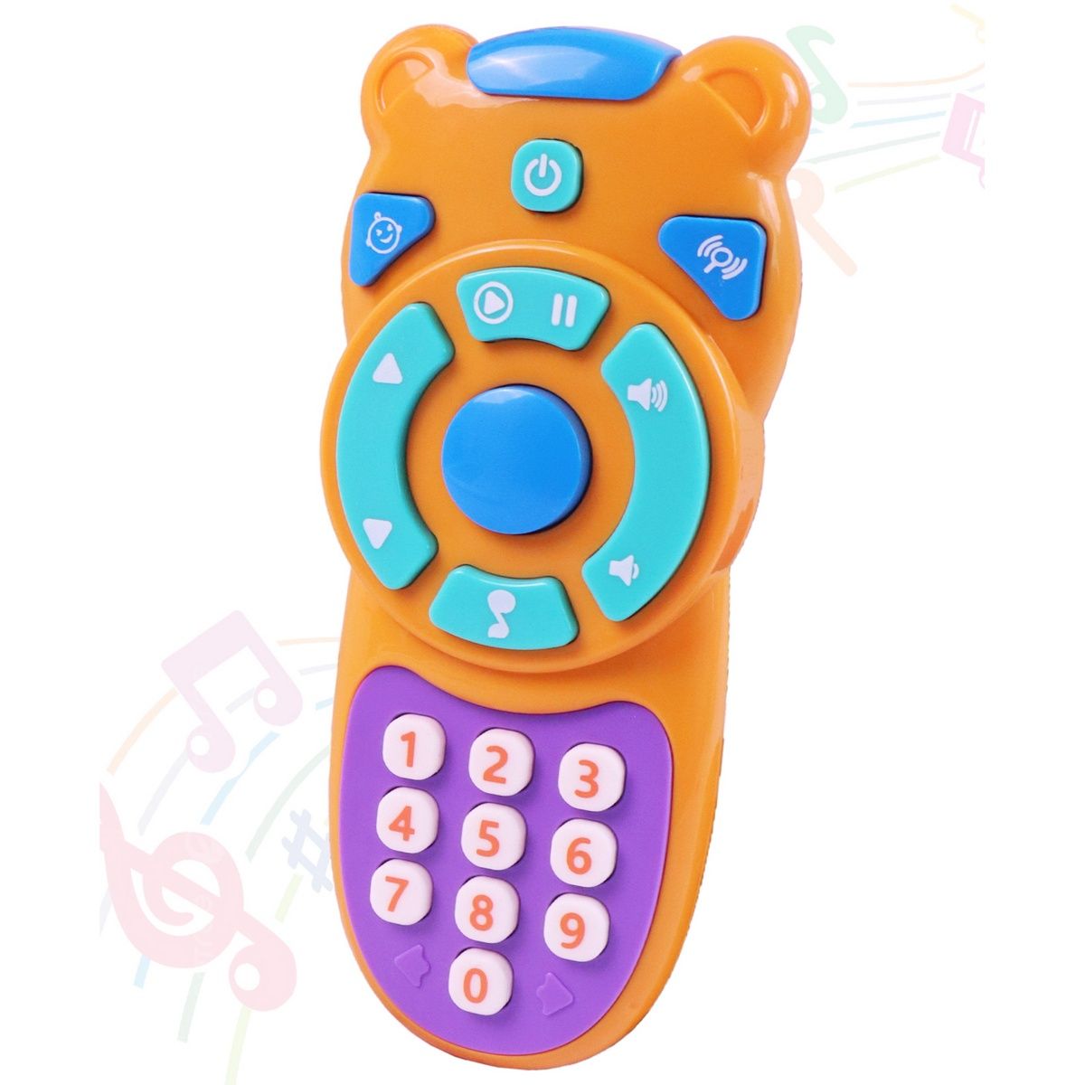 Toyshine Battery Operated TV Remote | Inbuilt Functions-Musical Melodies-Number Learning | Orange