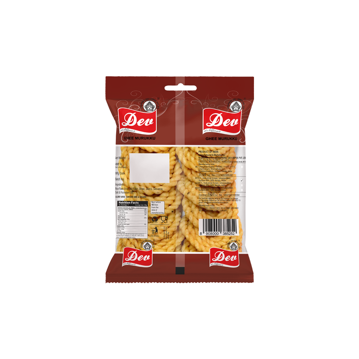 Dev Snacks Ghee Murukku