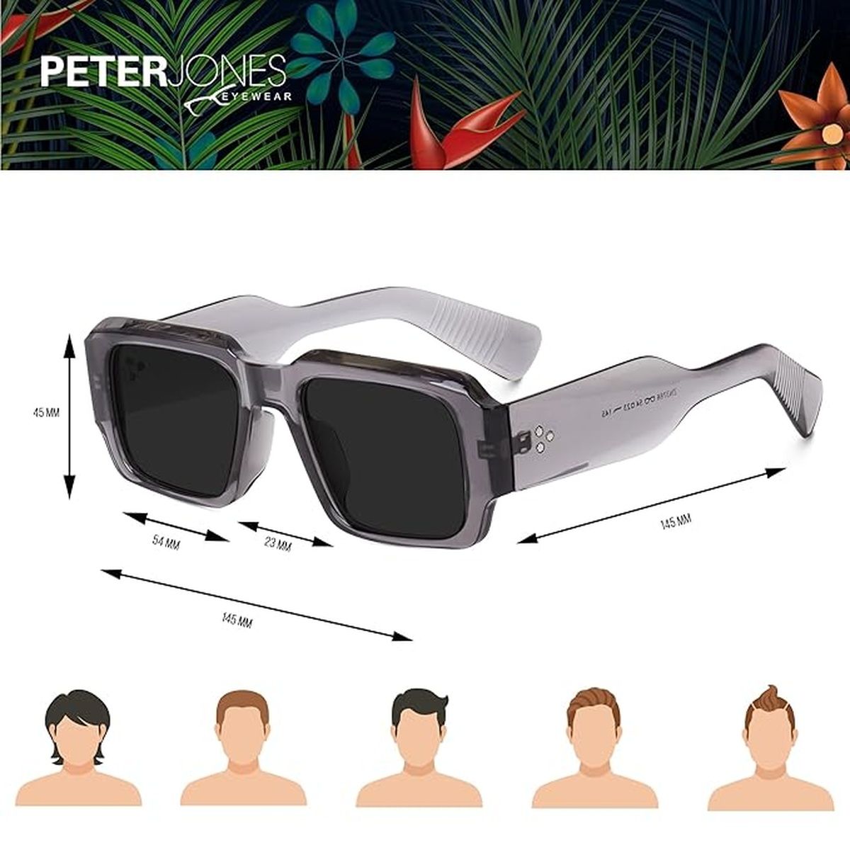 Peter Jones Unisex Sunglasses | Grey - One Size