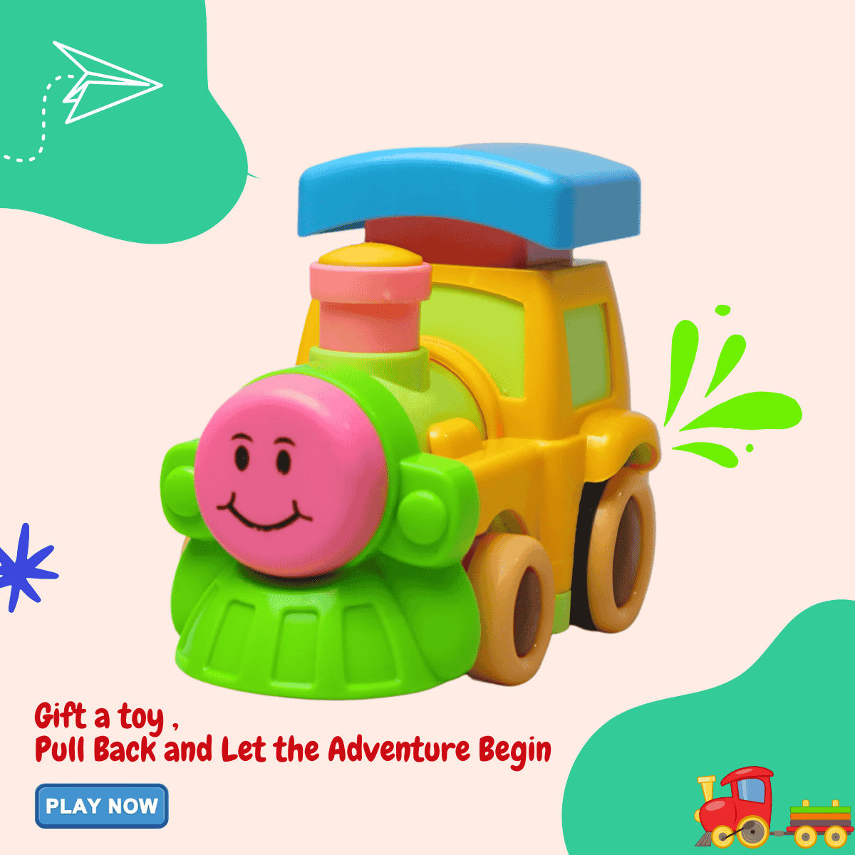 Toytales Push N Go Train (Colour May Vary)