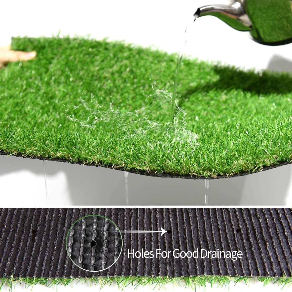 Kuber Industries  45mm Artificial Grass Plastic Turf Carpet Mat 16"x24" | Soft & Durable | Green