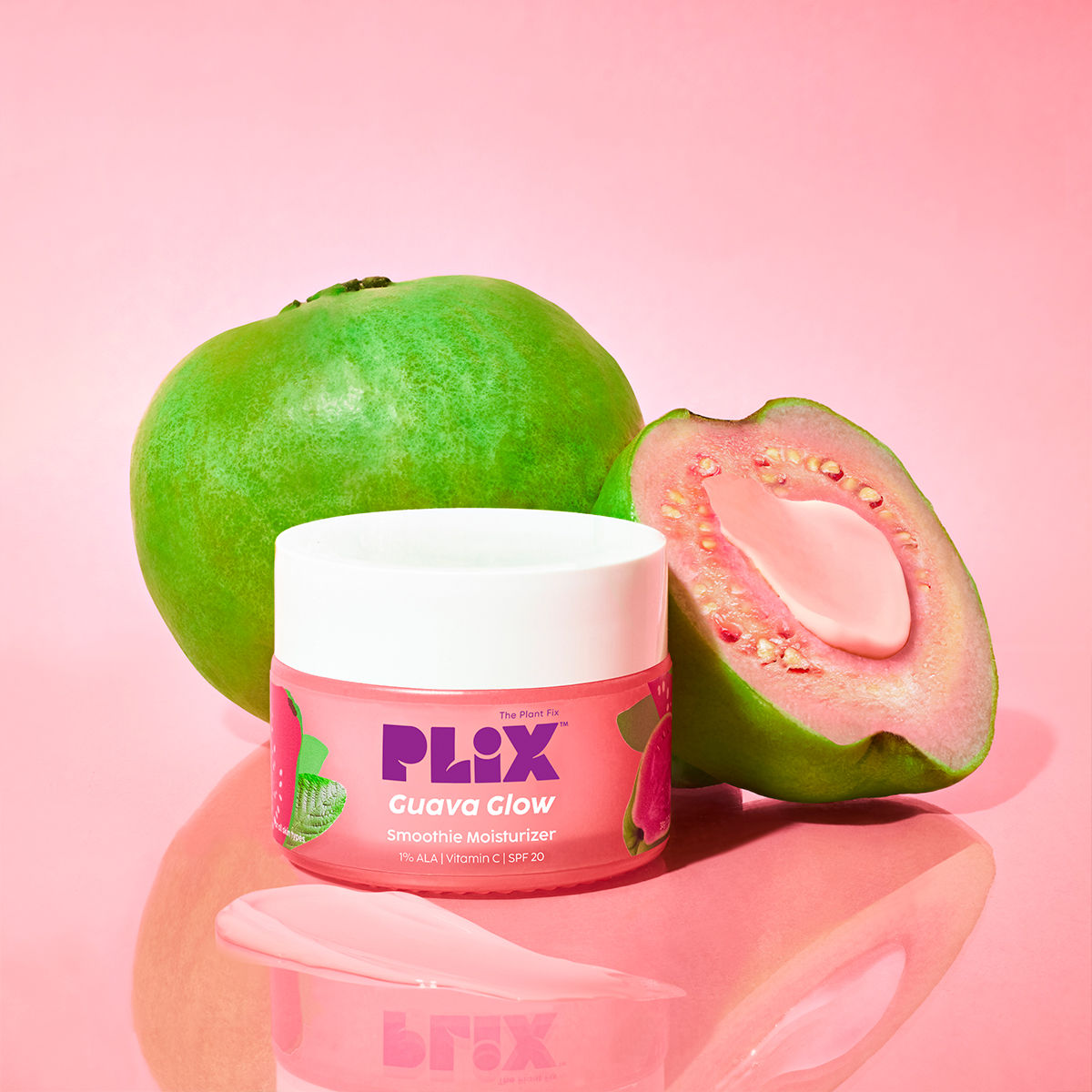 Plix Guava Glow Smoothie Moisturizer For Brighter Skin With Vitamin C & ALA, Promotes Hydration