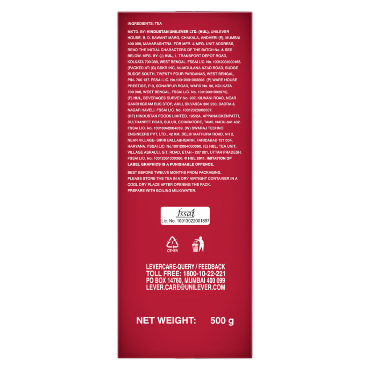 Red Label Tea 500 g Combo