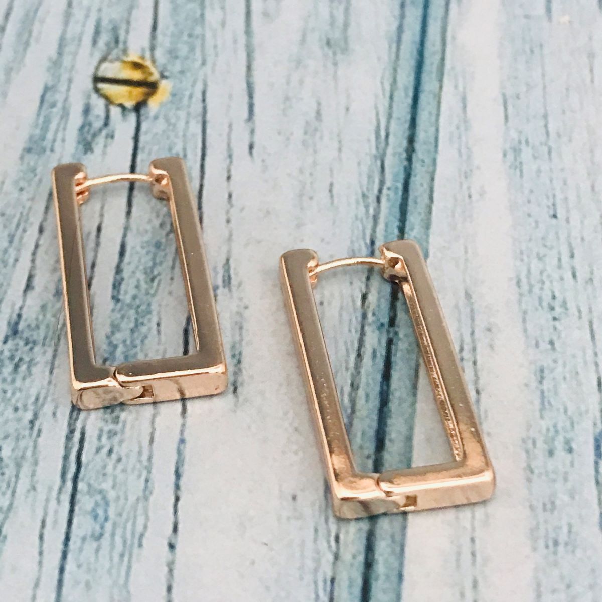 Rectangular Rose Gold Earrings