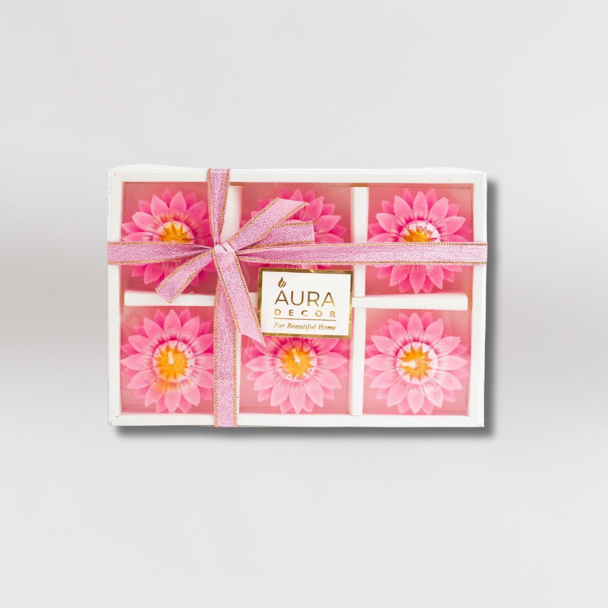 Auradecor Floating Flower Candles Gift Set