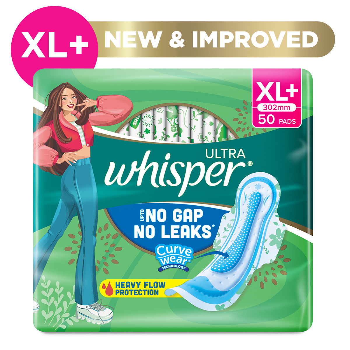 Whisper Ultra Clean XL+ Sanitary Pads