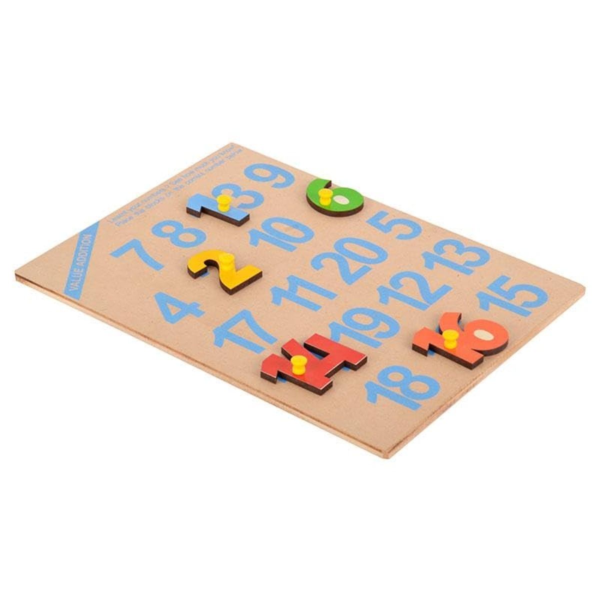 Skillofun Wooden Number Tray 1-20 | Non-Toxic | Teaches Numbers | Develops Motor & Cognitive Skills