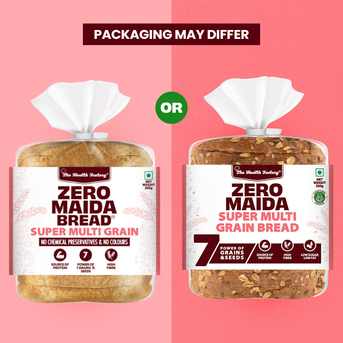 The Health Factory Zero Maida Multigrain Bread | Clean Label - Not Brown
