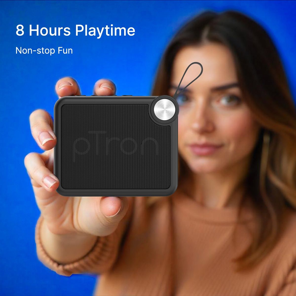 pTron Musicbot Pop V2 7W Mini Bluetooth Speaker with Pristine Sound & 8 Hours Playtime | Black