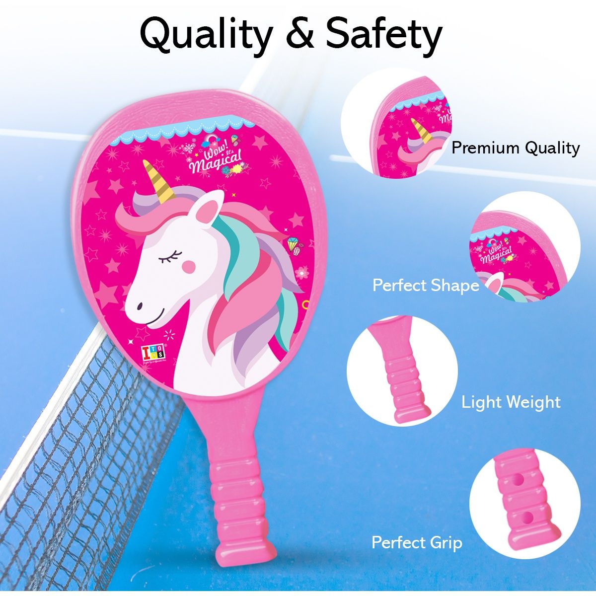 Itoys My First Plastic Racket Set- Unicorn (Colour May Vary)