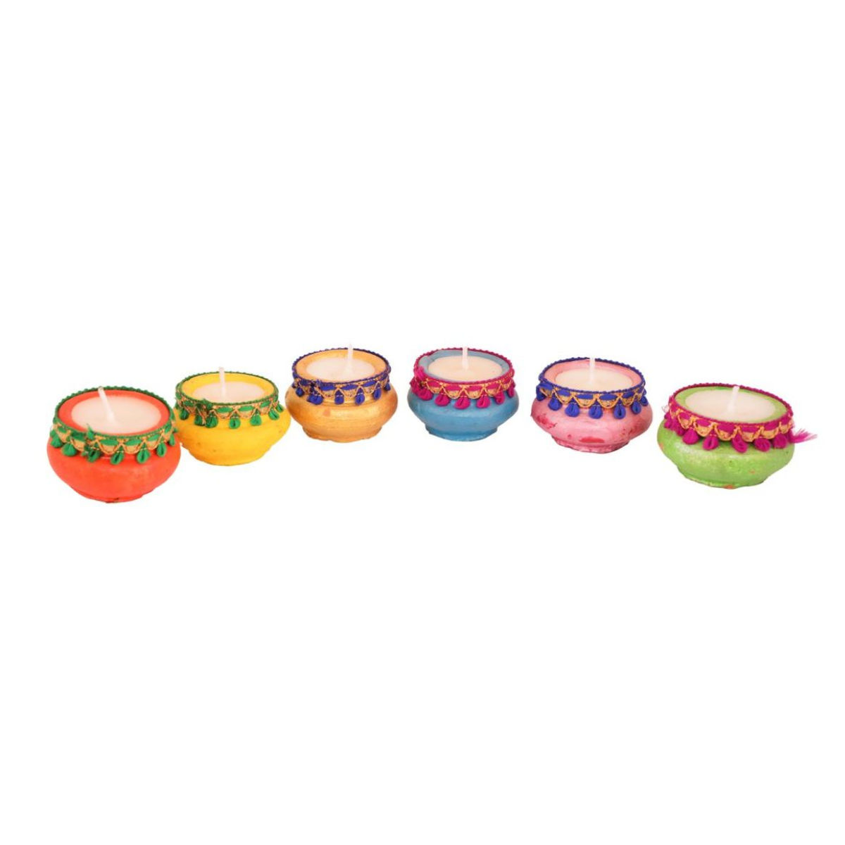 Walton Festive Earthen Matki Diyas Set | 2.5 Hour Burn Time