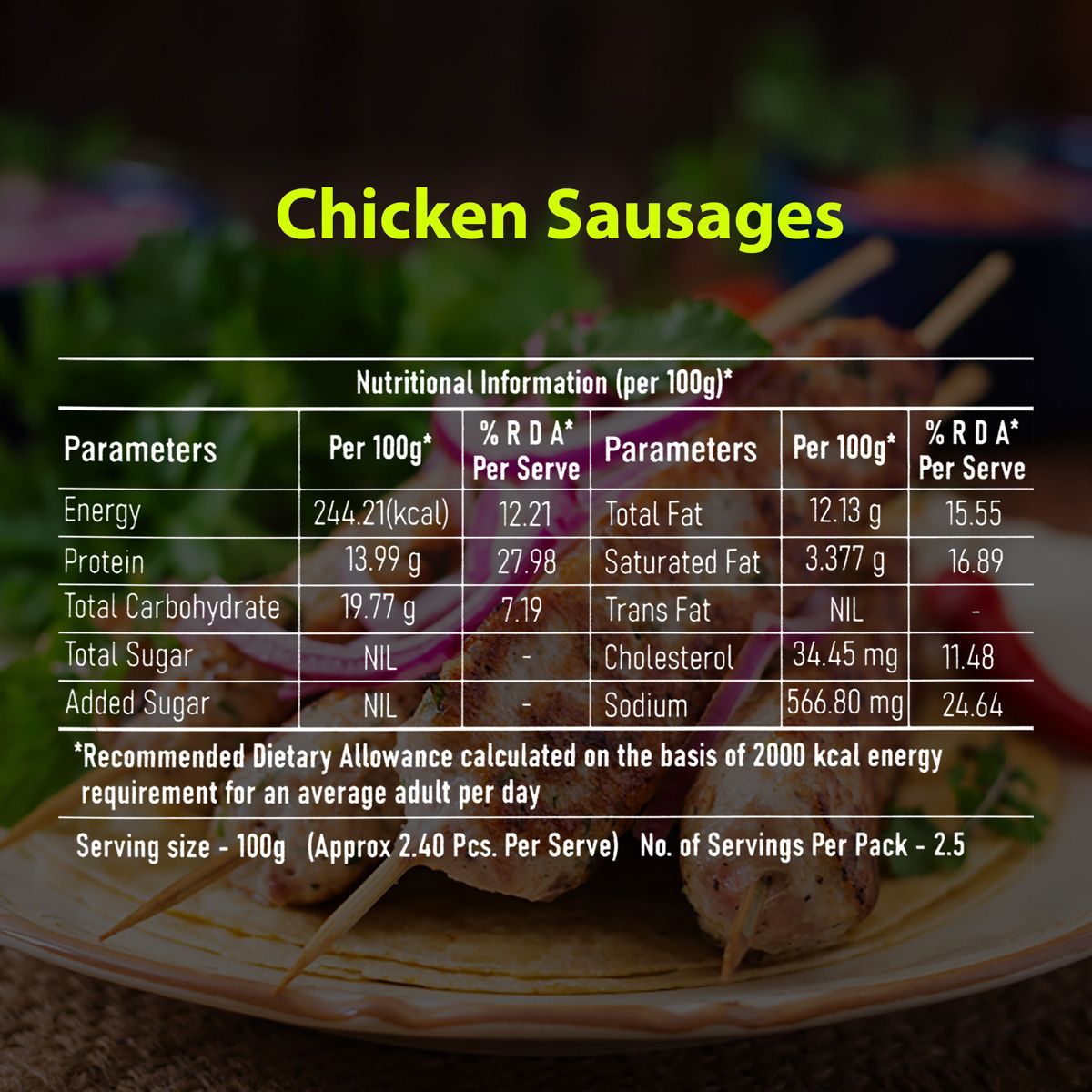 Zorabian Chicken Sausages 250 g Combo