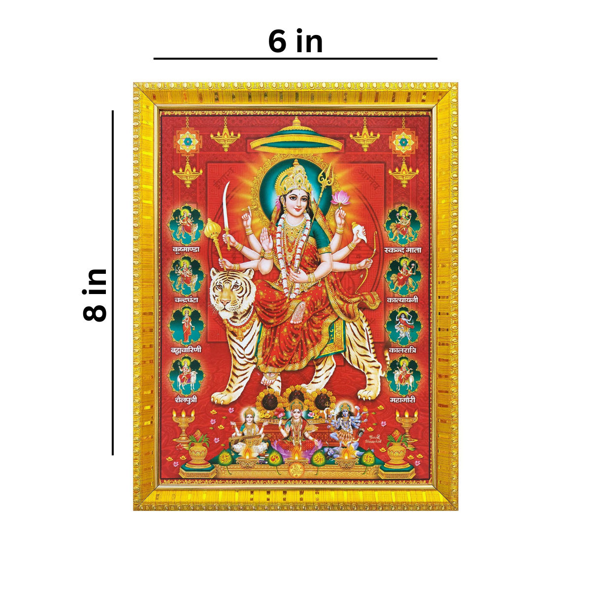 Divine Vibes Durga Photo by Aravi - Multicolor | 6 x 8 Inch