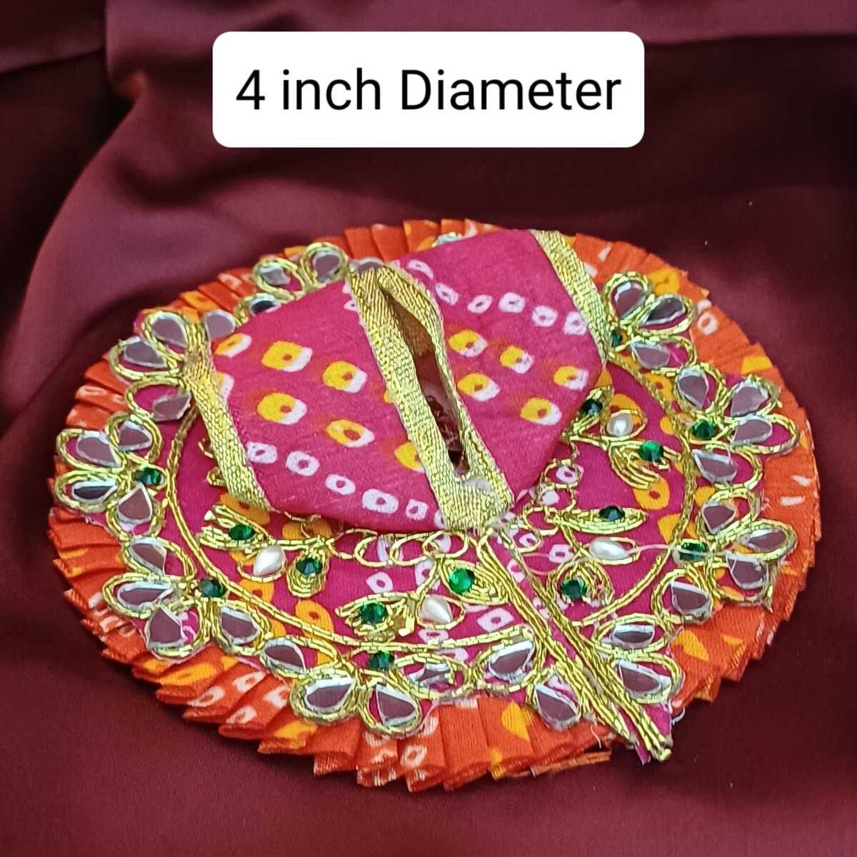 Gullak Laddoo Gopal Poshak | Size 1 | 4 inch - Pink