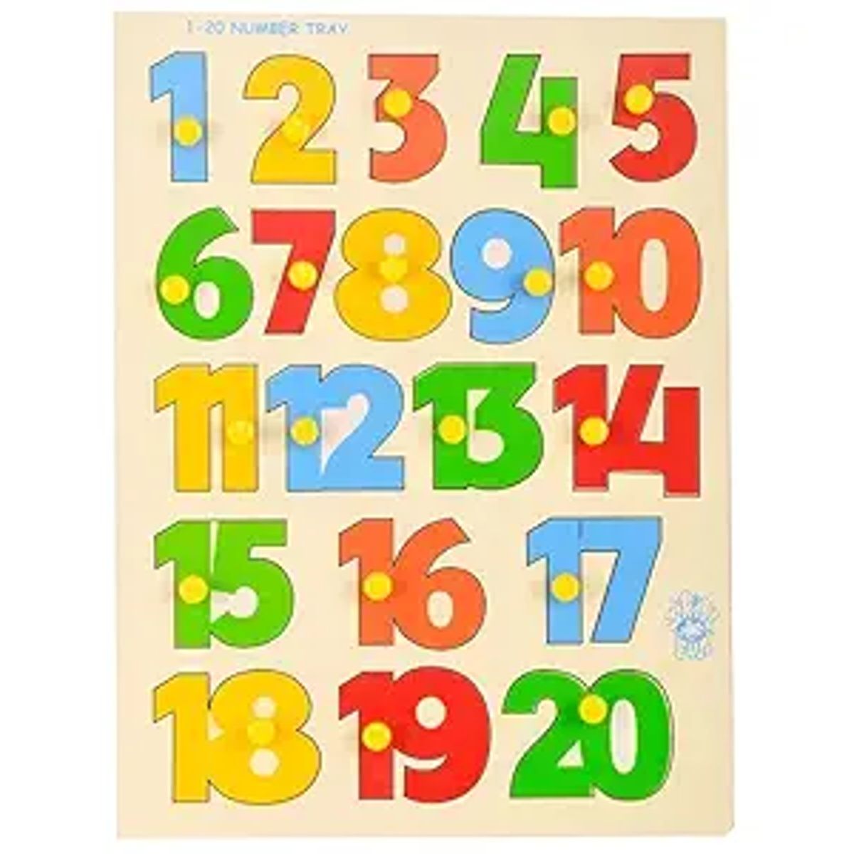Skillofun Wooden Number Tray 1-20 | Non-Toxic | Teaches Numbers | Develops Motor & Cognitive Skills