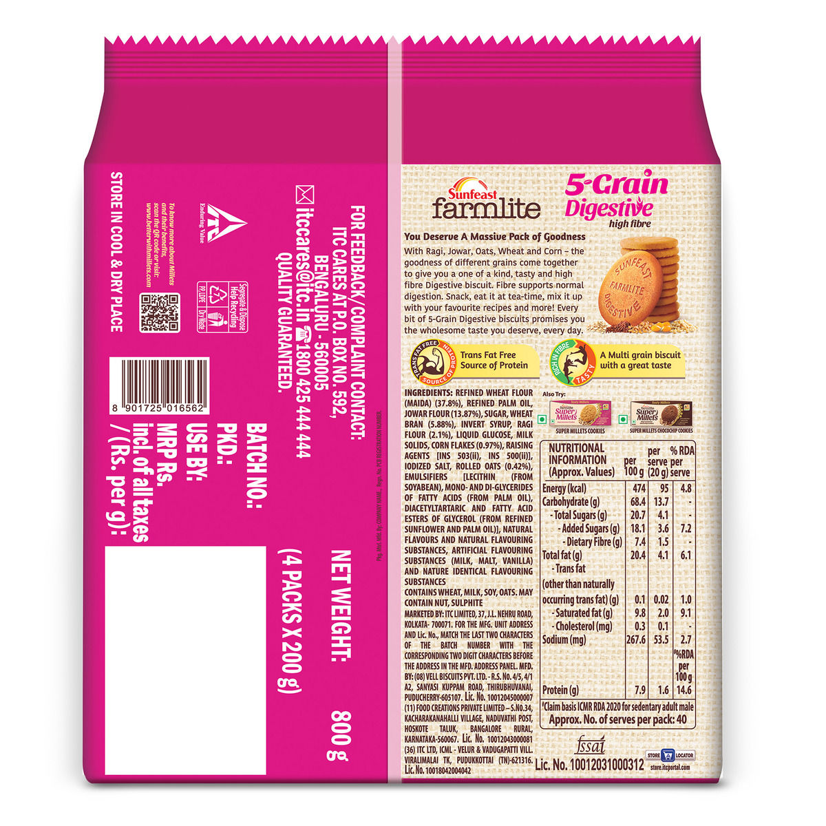 Sunfeast Farmlite 5 Seed Digestive Biscuit | High Fibre | Goodness of 5 Power Seeds & Wheat Fibre