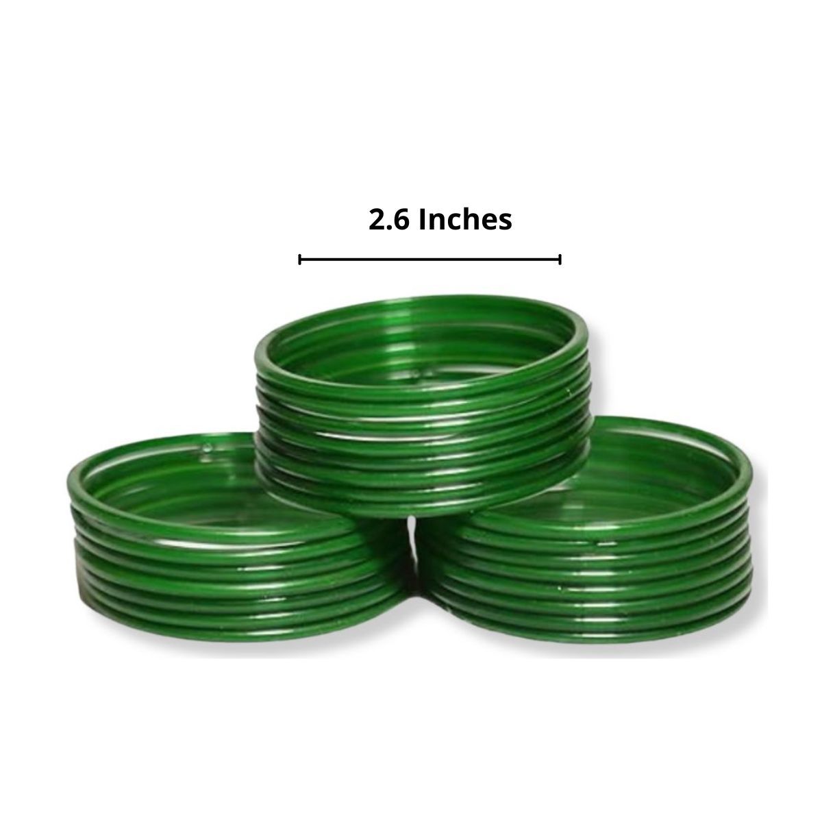 Gullak Green Glass Bangle Set - Size 2.6