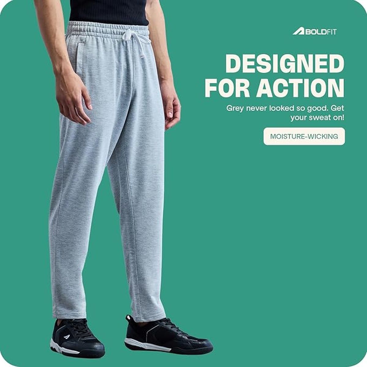 Boldfit Men's Track Pant Comfortable Lower Cotton Night Breathable Regular | Grey - S