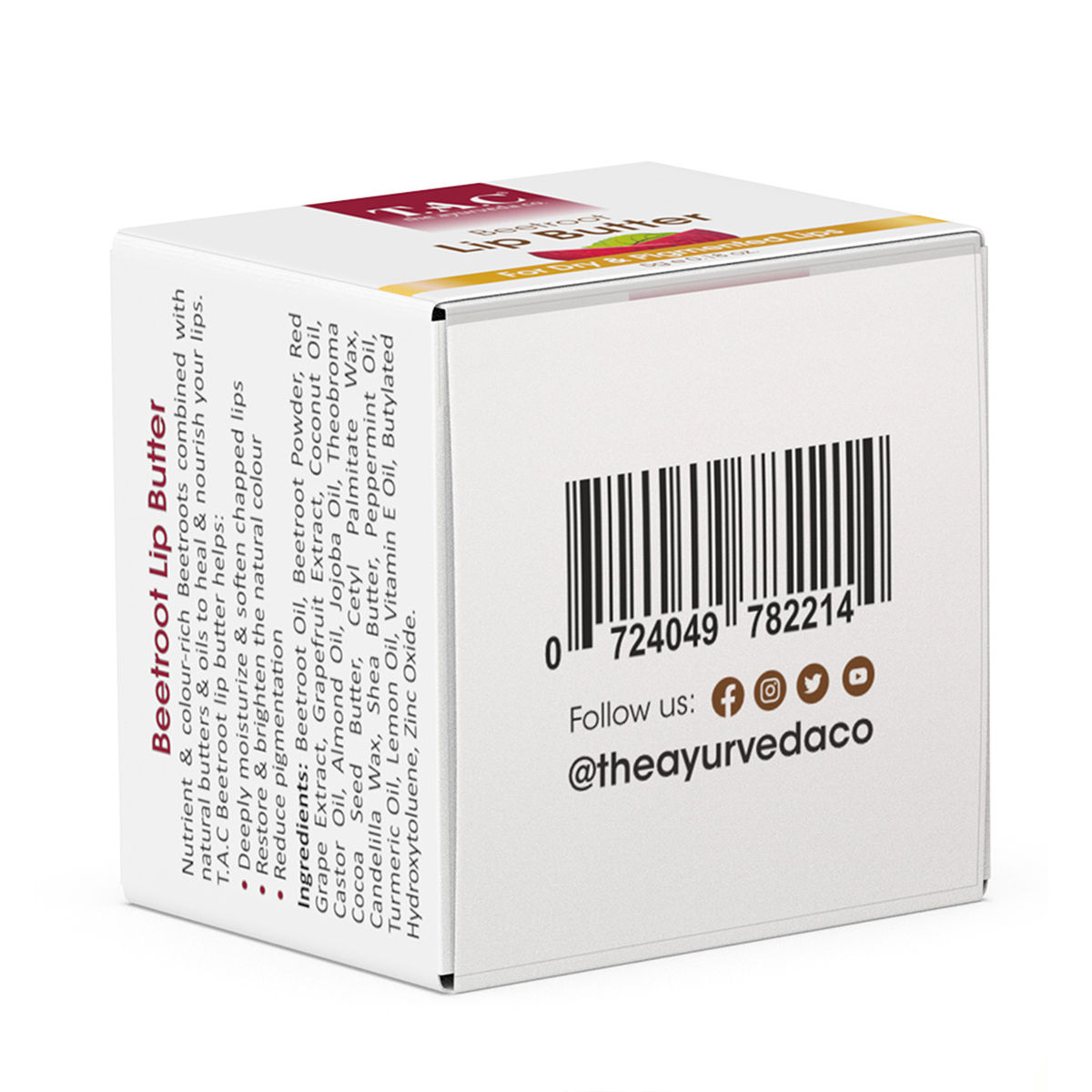 TAC Beetroot Lip Butter With SPF 20, Repairs Dry Lips & Reduces Pigmentation