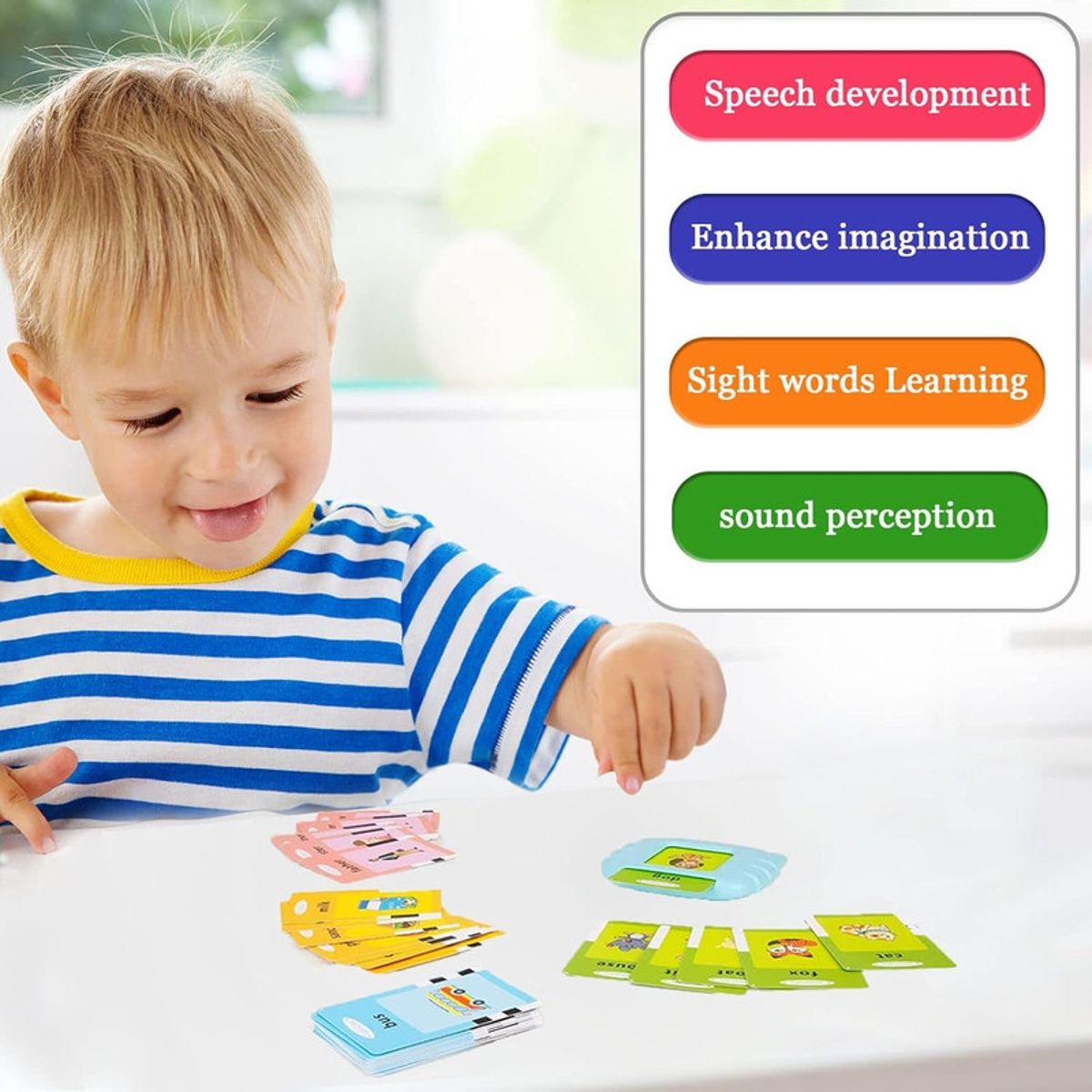 Fablue Talking Flash Cards Education Learning Toy Machine For Kids (Blue)