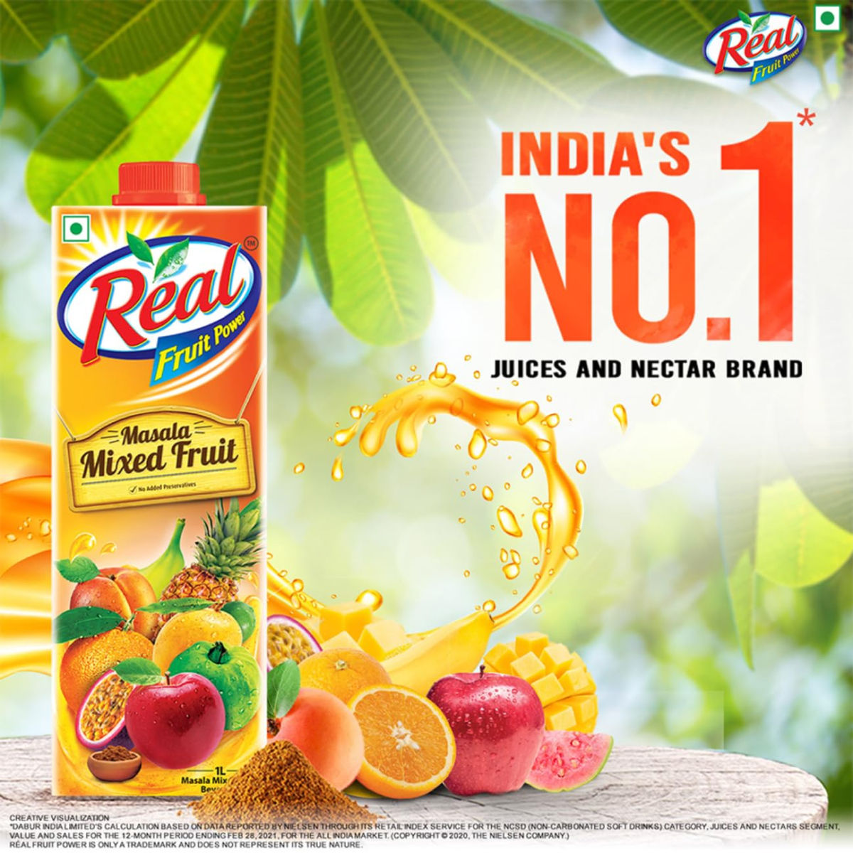 Real Fruit Power -Masala Mixed Fruit Juice Tetrapack 1 l Combo