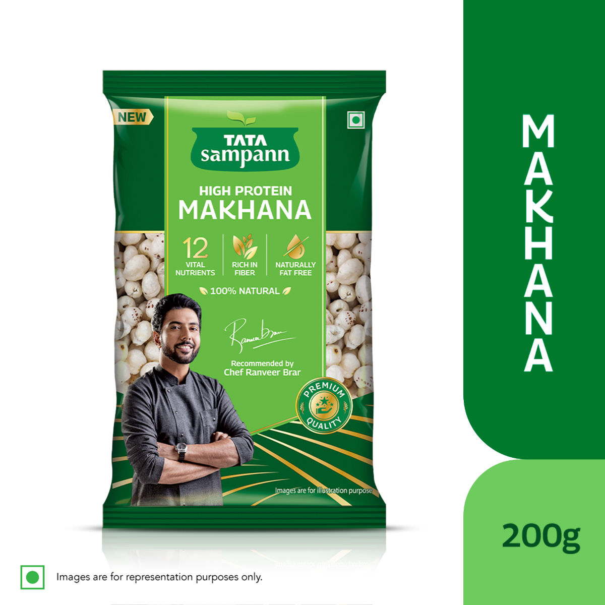 Tata Sampann High Protein Makhana (Foxnut) | Phool Makhana for Prasadam - 100% Natural and Fat Free