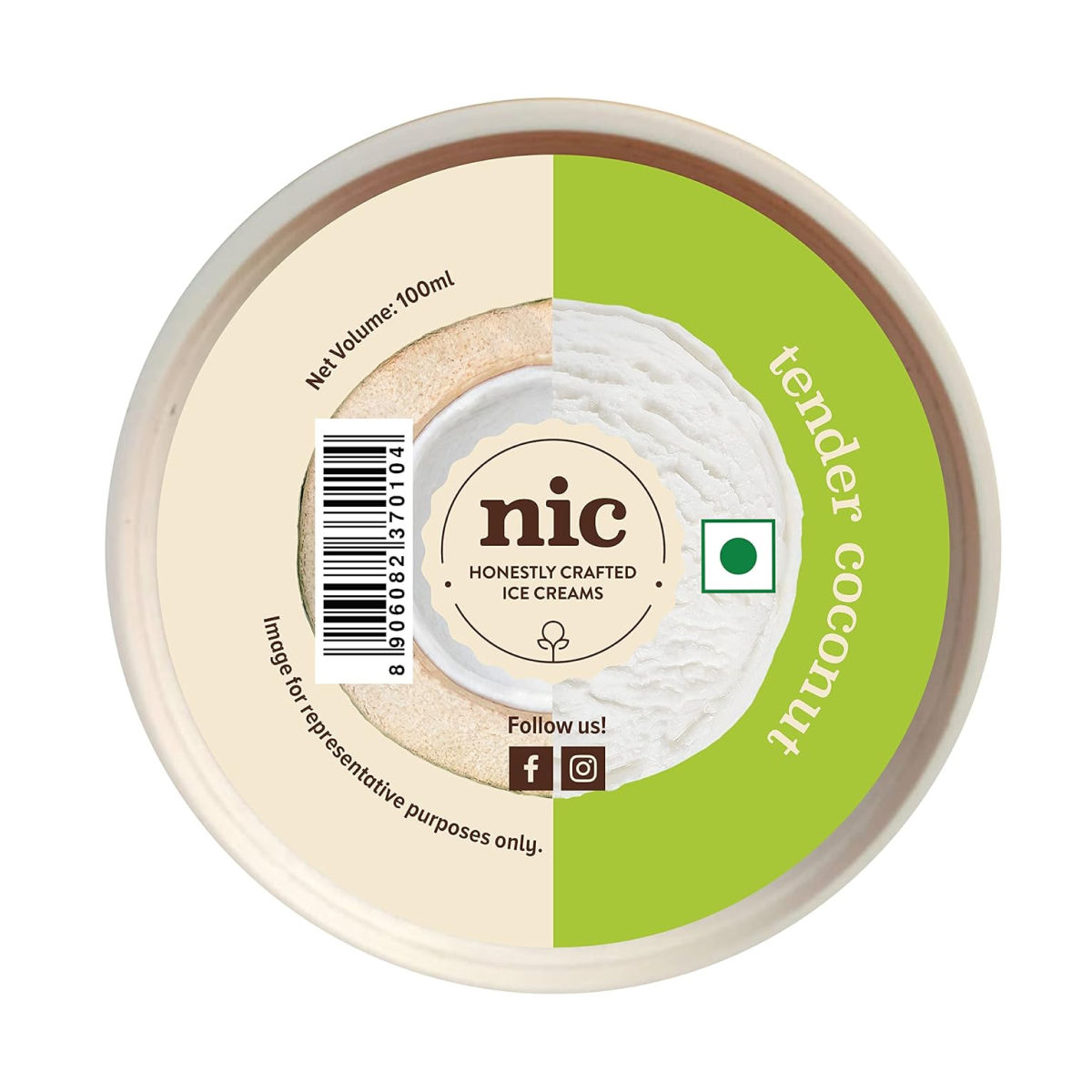 NIC Tender Coconut Ice Cream Tub 100 ml X 2 Combo