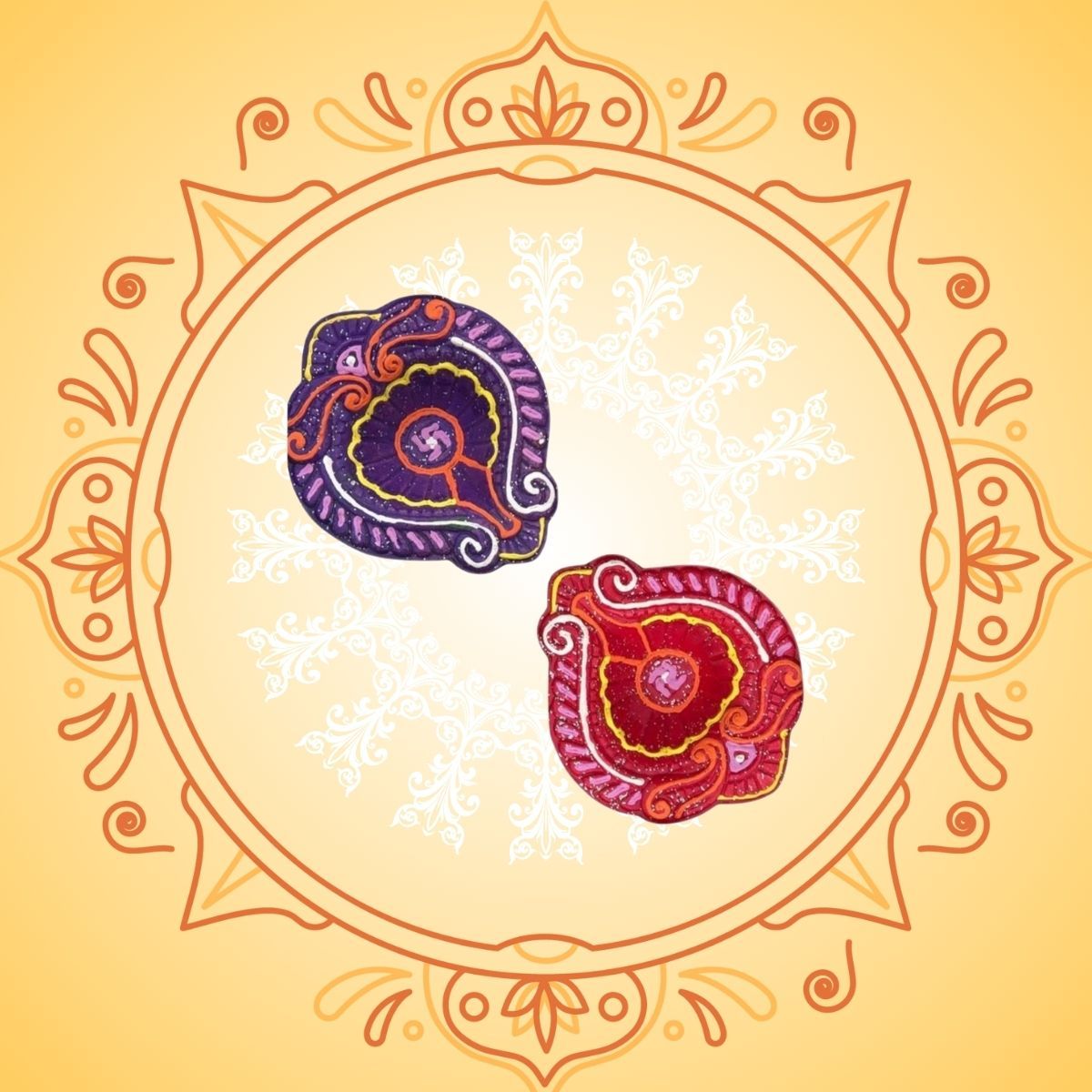Skilsy Handicrafts Kunj Conework Diya New Toran - Pack Of 4