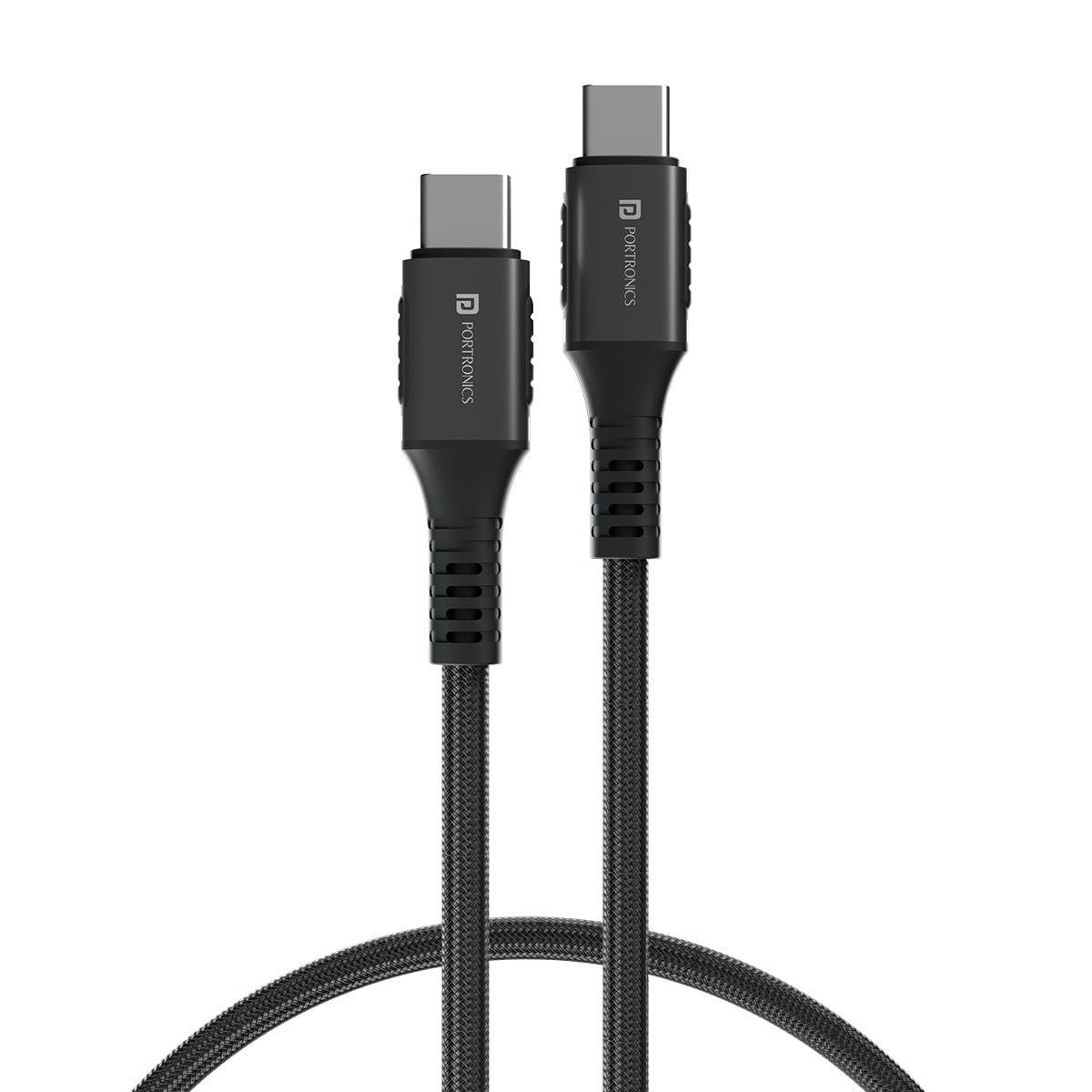 Portronics Konnect 240 C, 240W Type C To Type C 1 Mtr Cable - Black