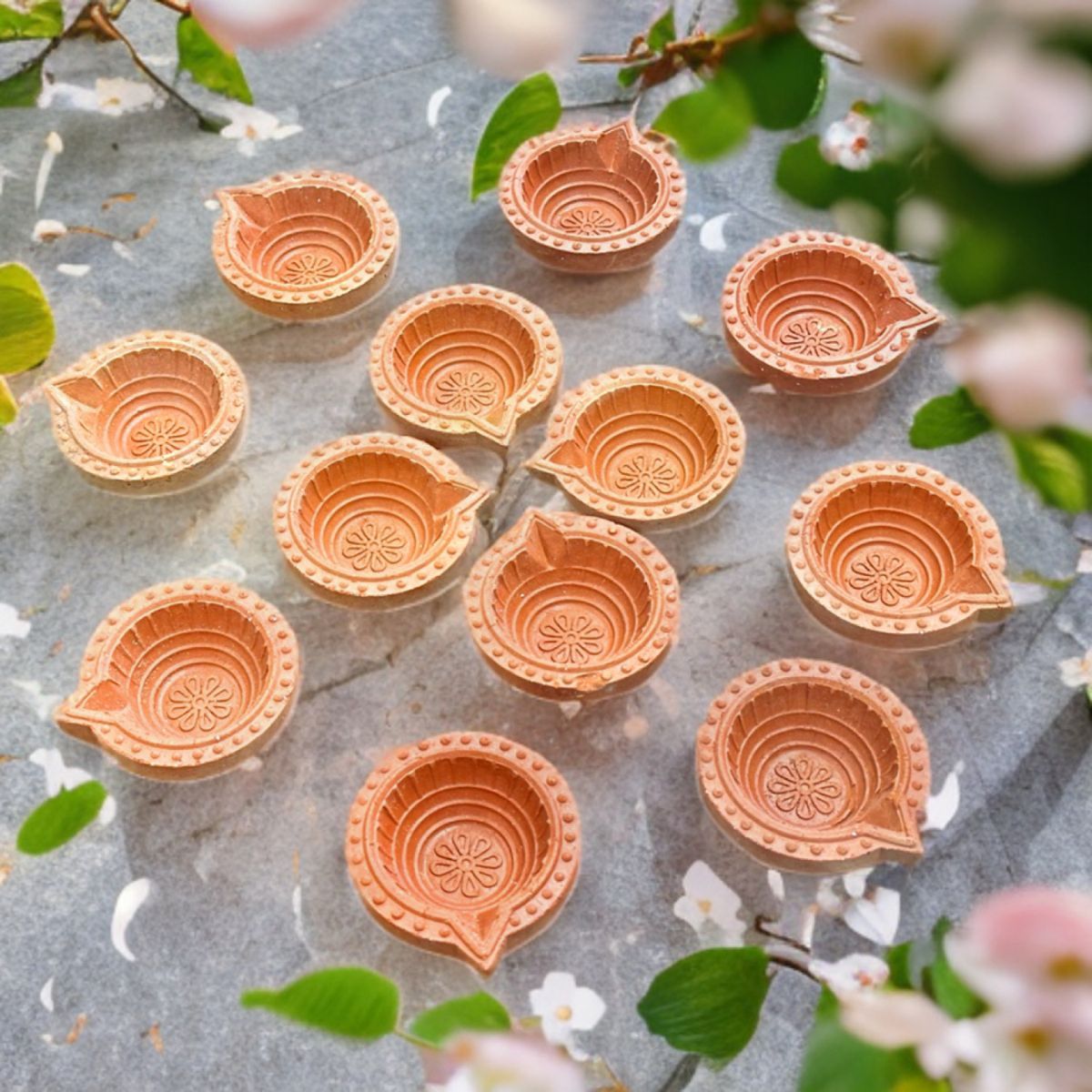Diacraft Crafted Morpankh Mitti Diya Pack Of 12