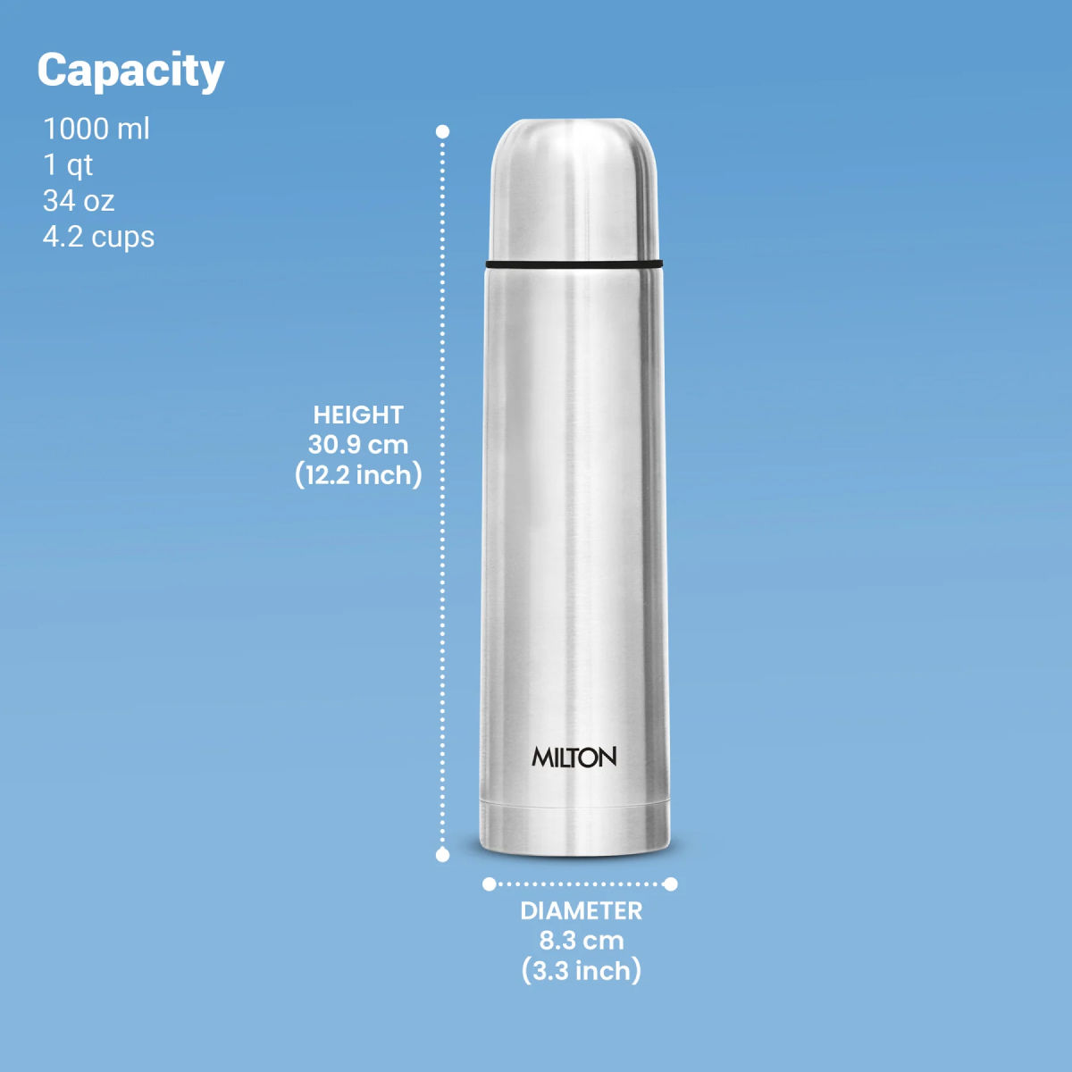 Milton Flip Lid Thermosteel Water Bottle - 1 L