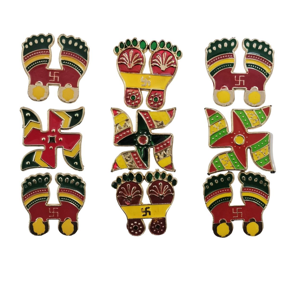 Pichai Charan & Swastik Sticker Set Of 3 (Assorted Designs)