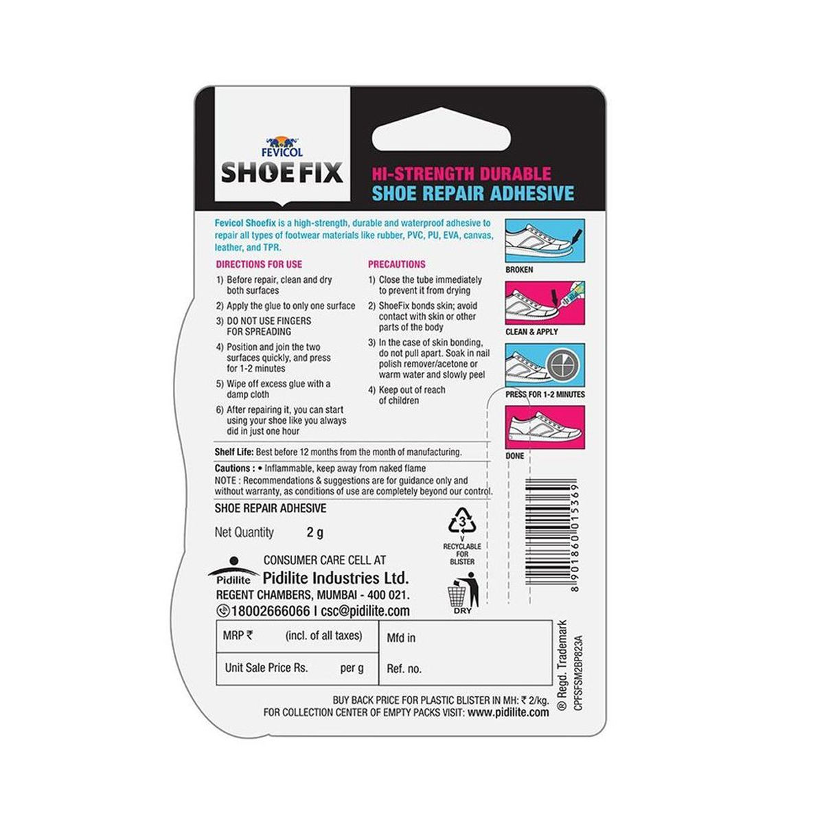 Fevicol Shoefix 2 G| Expert Shoe Repair Glue | Fast, Waterproof & Durable