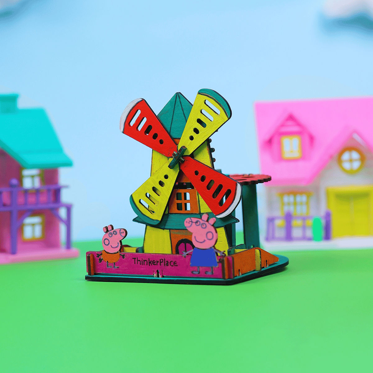 ThinkerPlace Peppa Pig DIY Windmill Pen Stand | Rotating Pen Stand & Learn Electricity (Age 3+)
