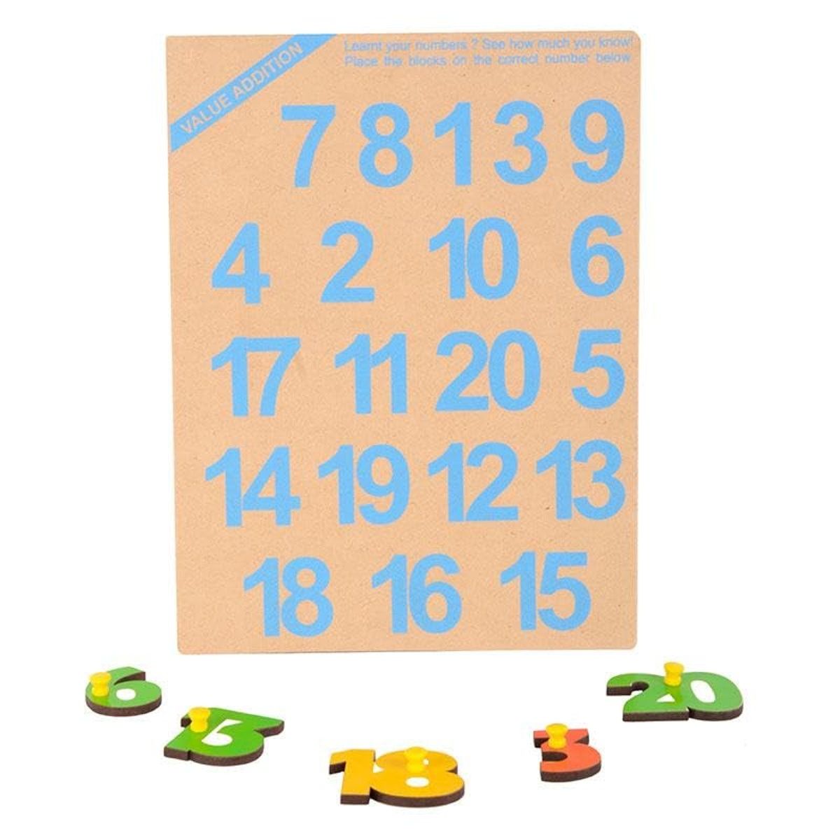 Skillofun Wooden Number Tray 1-20 | Non-Toxic | Teaches Numbers | Develops Motor & Cognitive Skills