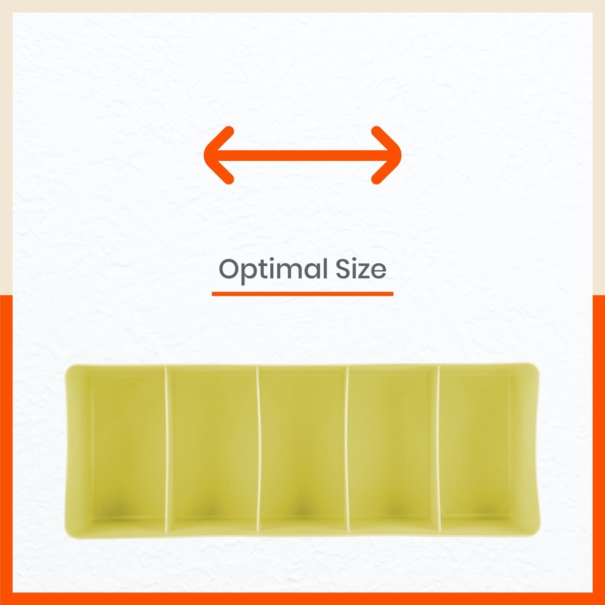 Bathla Set of 3 Drawer Organiser - Multi-purpose, Stackable, 5 Grids - DORI | Lemon
