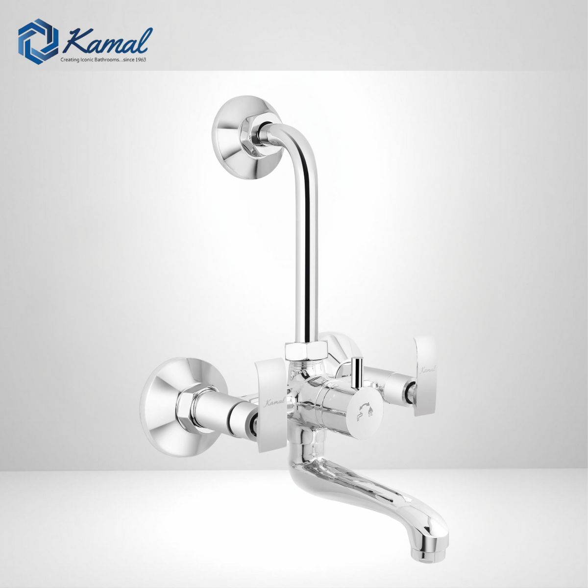 Kamal Wall Mixer - Orion | With L-Bend | Hot - Cold Shower Mixer| Sturdy Brass Build | Easy To Use