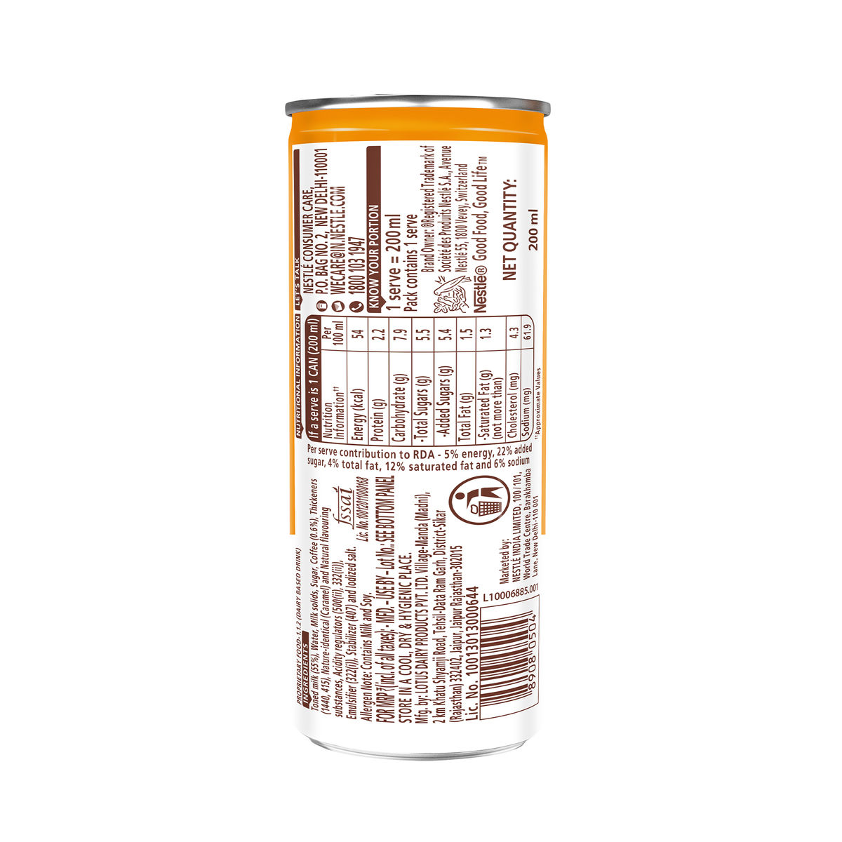 Nescafe Café Style Cold Coffee, Caramel Latte 200 ml Combo