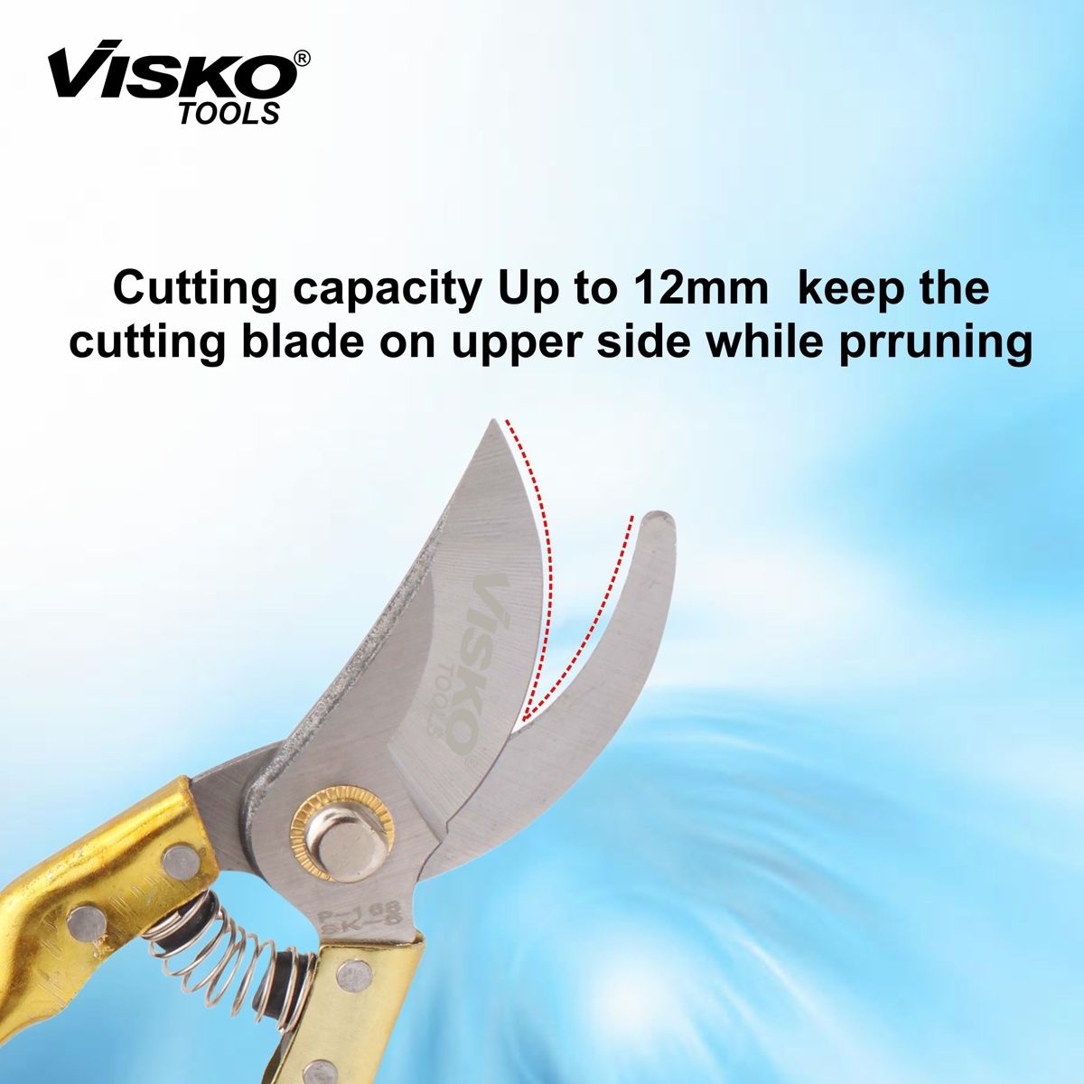 Visko 688 Garden Pruner | 10 Inch Garden Bypass Pruning Shears | Tree Trimmers | Manual