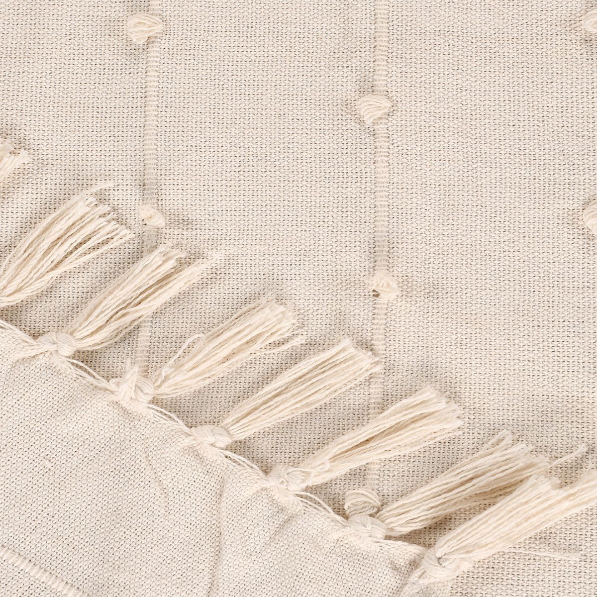 Sashaa World Natural Bohemian Tasseled Throw Blanket
