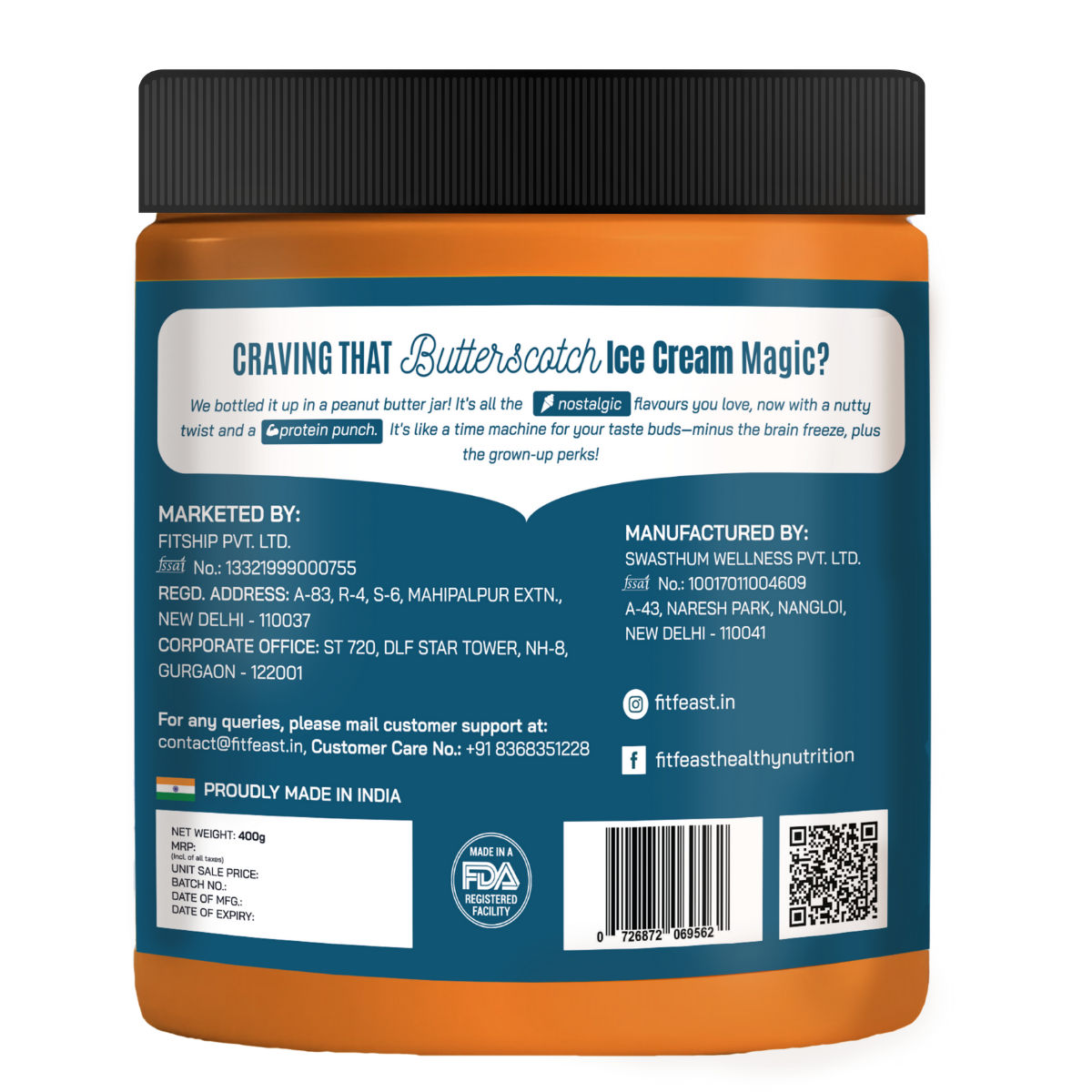 Fitfeast Butterscotch Peanut Butter