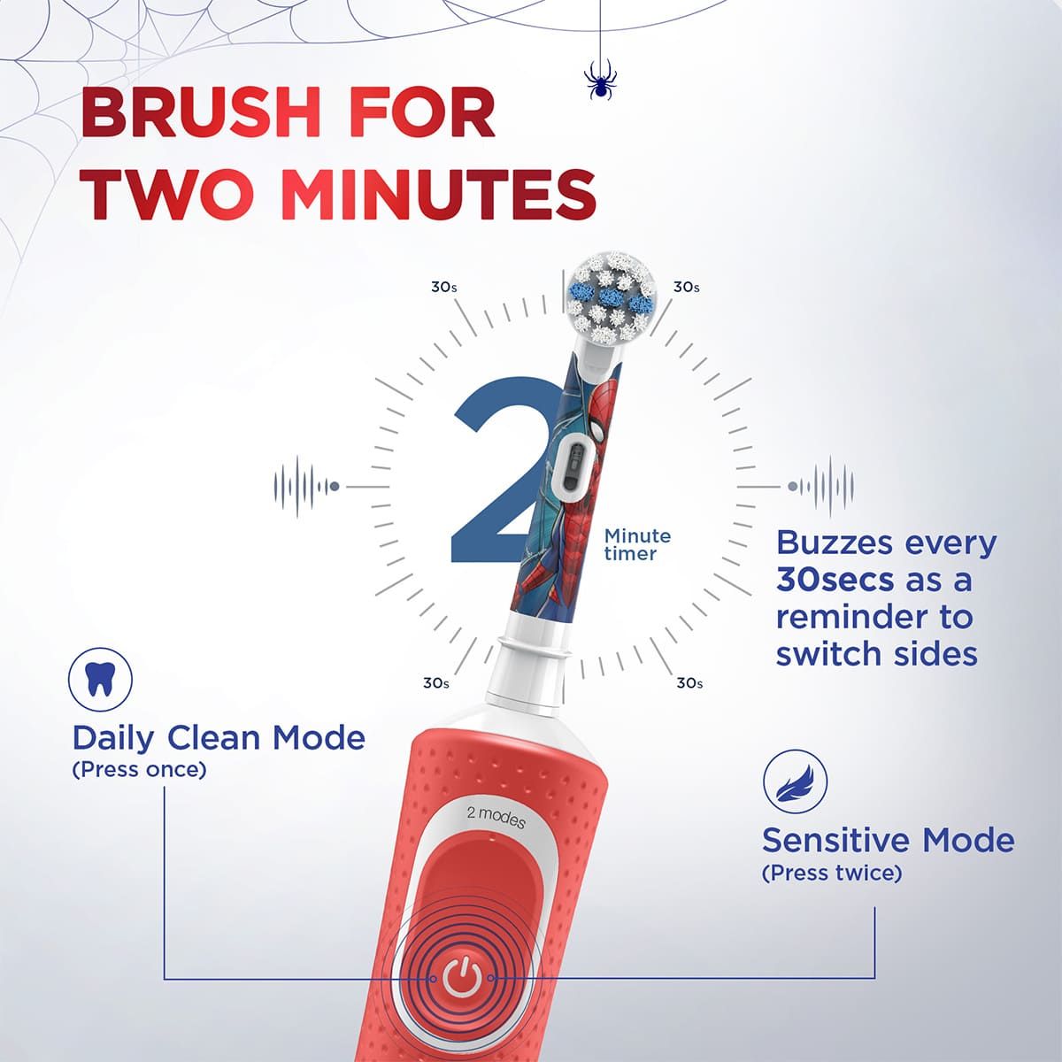 Oral - B Kids Spiderman Rechargeable Rotating Electric Toothbrush For | Multicolour