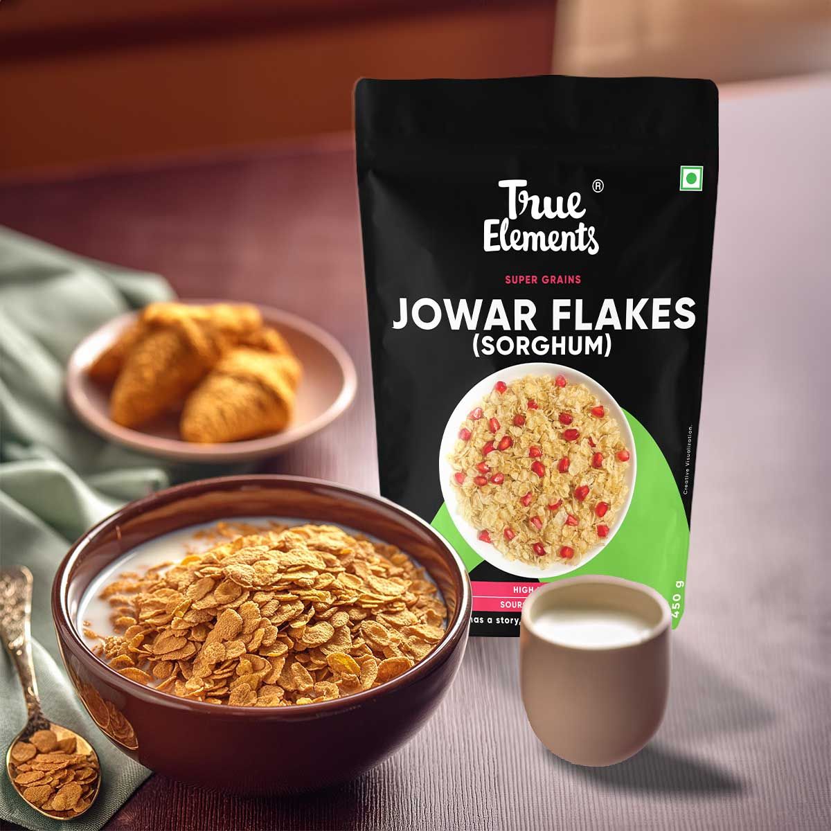 True Elements Plain Jowar Flakes