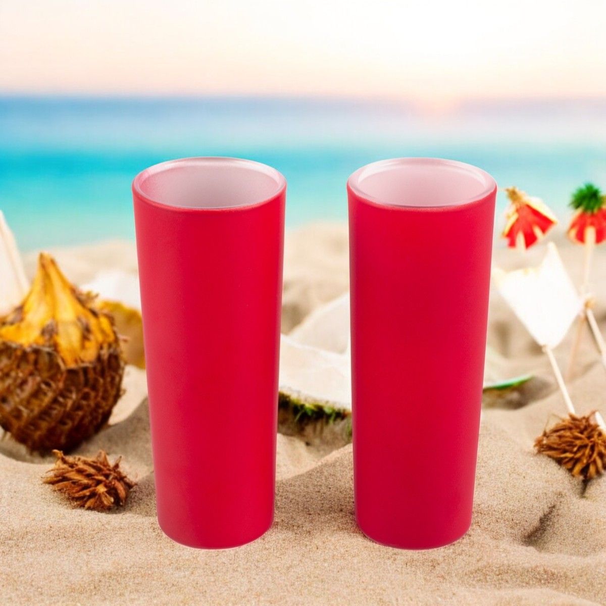Bar Box Bright Red Tequila Shot Glasses (Set of 2)