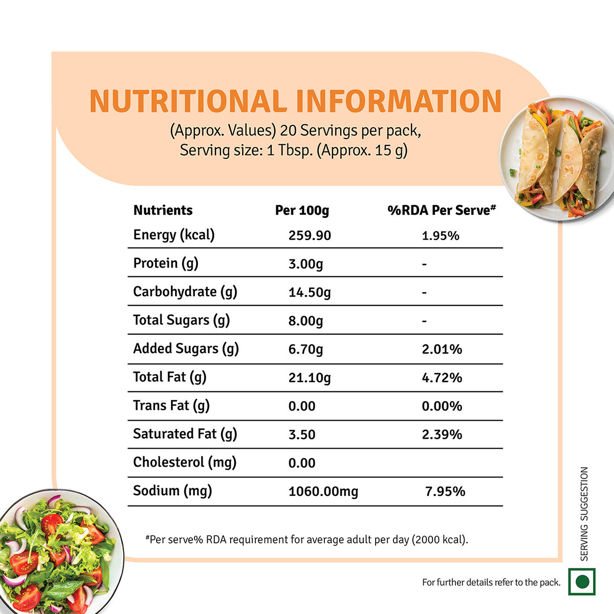 Veeba Thousand Island Dressing (300g) & Veeba Chipolte Southwest Dressing (300g) Combo