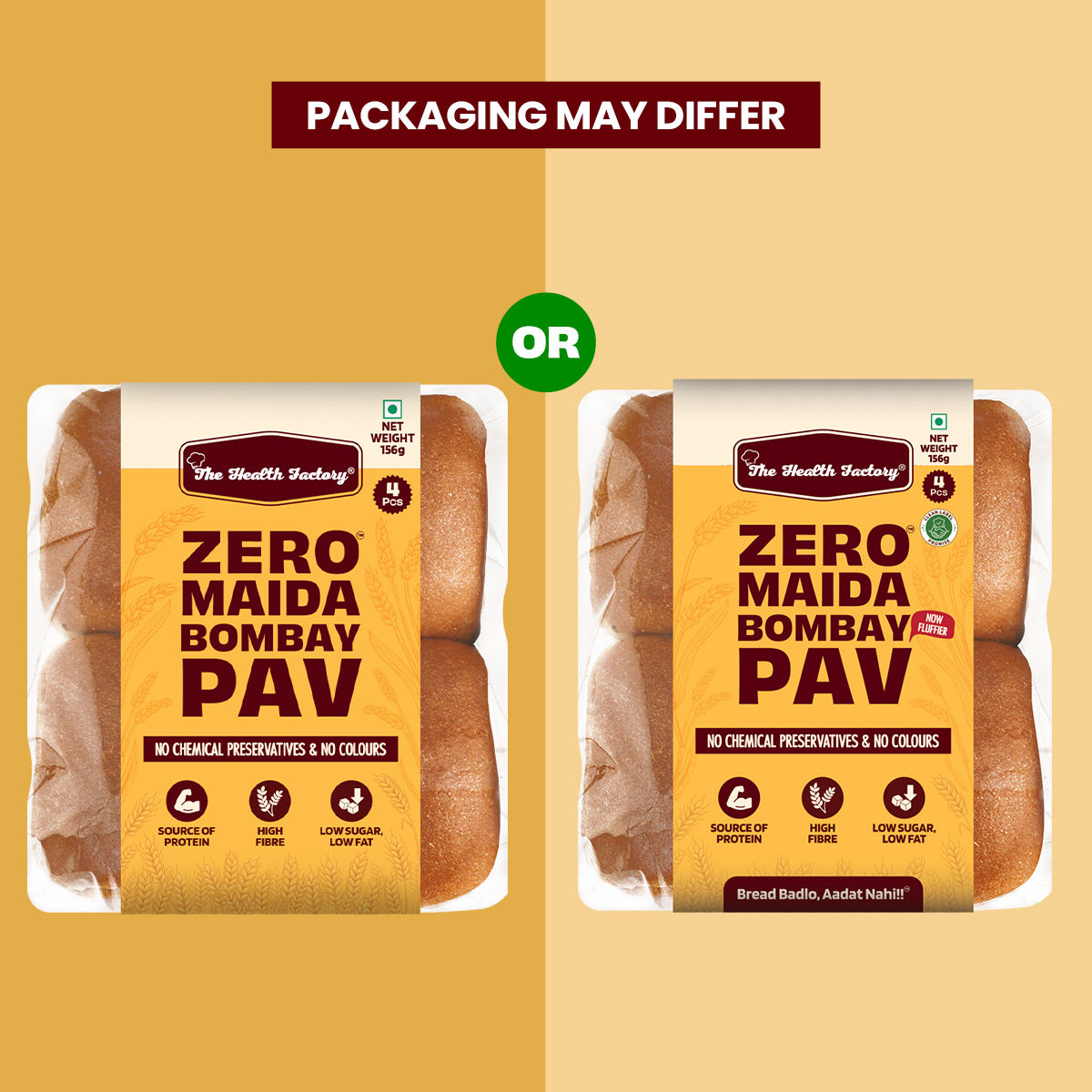 The Health Factory Zero Maida Bombay Pav- Whole Wheat(1pc) & Coriander Leaves(1pc) Combo
