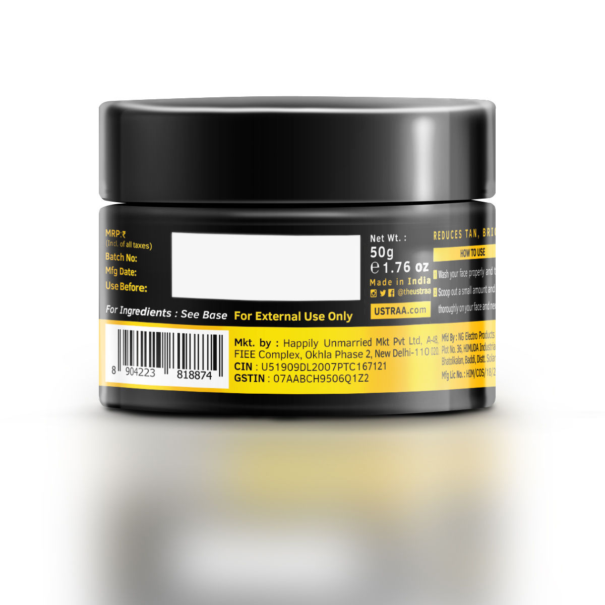 Ustraa Total De Tan Kit (Face Scrub De-tan -100g & De-Tan Face Cream -50g)