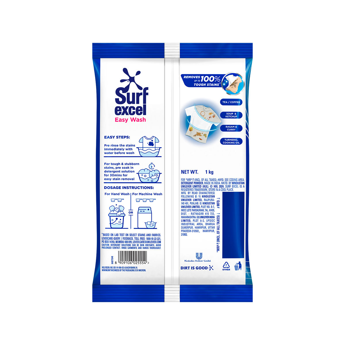 Surf Excel Bar(250gms) & Surf Excel Easy Wash Detergent Powder(1kg) Combo